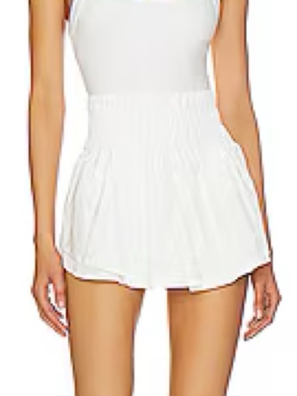 Free People FP Movement Ivory Smocked Shorts Size L